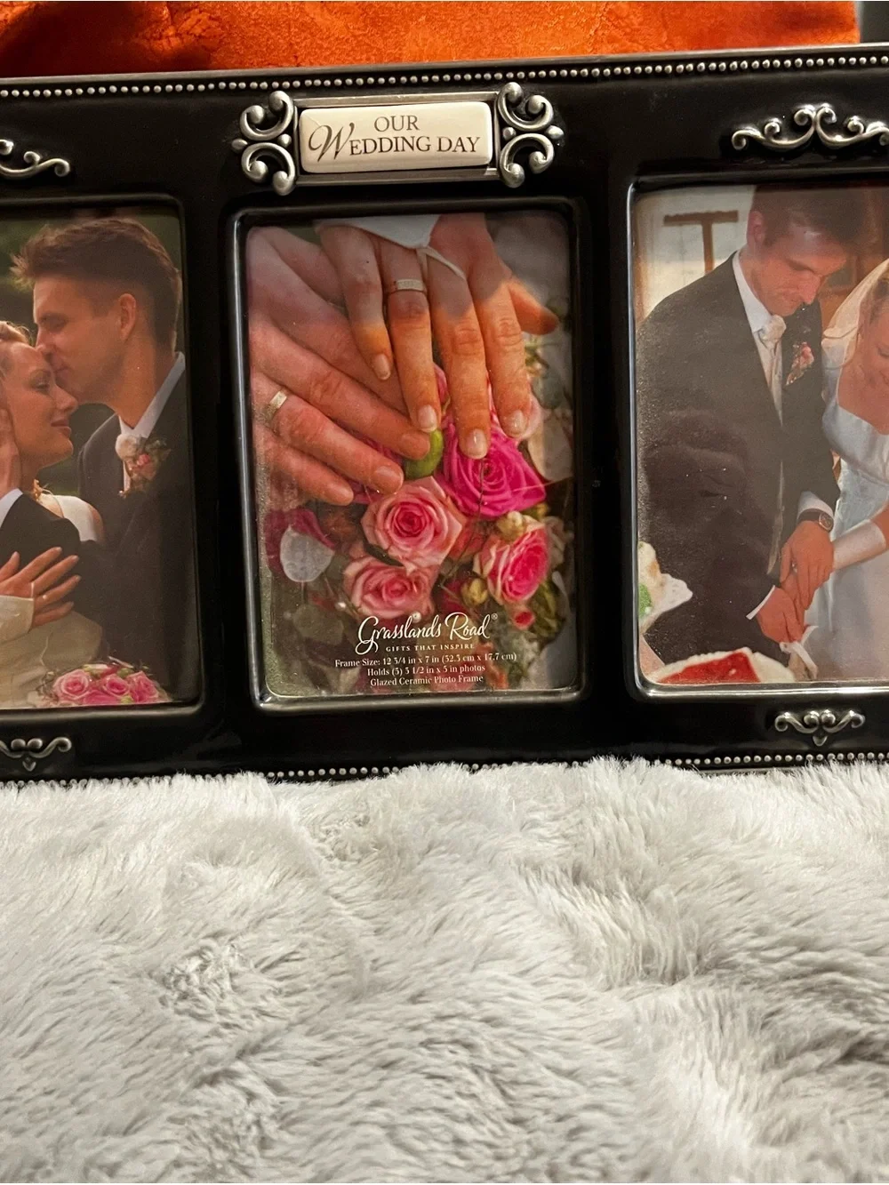 Our Wedding Day Black Triple Picture Frame